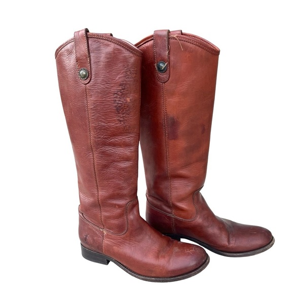 Frye Melissa Button Riding Boot in Cognac Women Size 6 - Picture 3 of 10